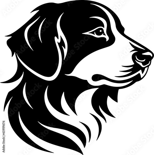 dog head art style logo on white background. generative ai