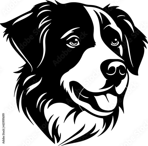 dog head art style logo on white background. generative ai