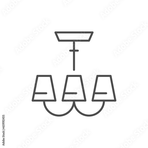 Modern chandelier line outline icon