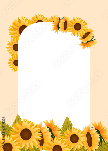 Invitation Card with Sunflower. Suitable for wedding invitaiton, party invitation and etc photo