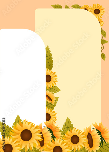 Invitation Card with Sunflower. Suitable for wedding invitaiton, party invitation and etc photo