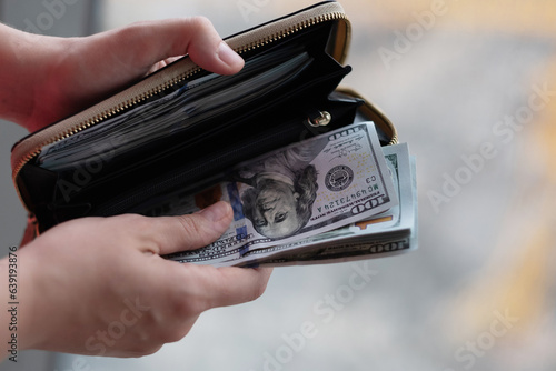 wallet with money accumulation