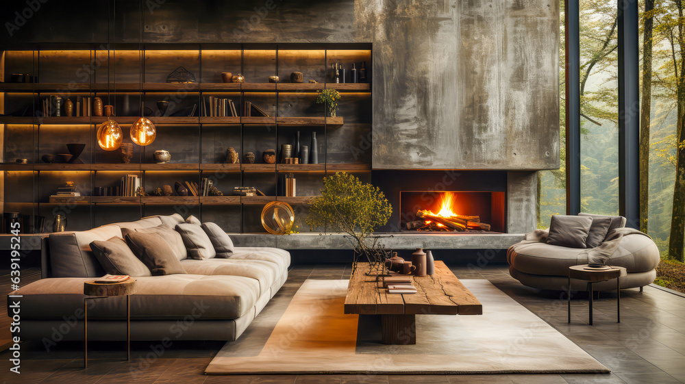 Moderne und luxuriöse Innenarchitektur mit Wasserelementen. Generiert mit KI Moderne und luxuriöse Innenarchitektur mit Wasserelementen. Generiert mit KI