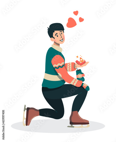 Vector Illustration of a happy person on a white isolated background