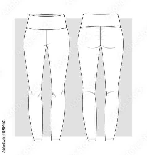 Leggins fashion technical sketch. Vector illustration.