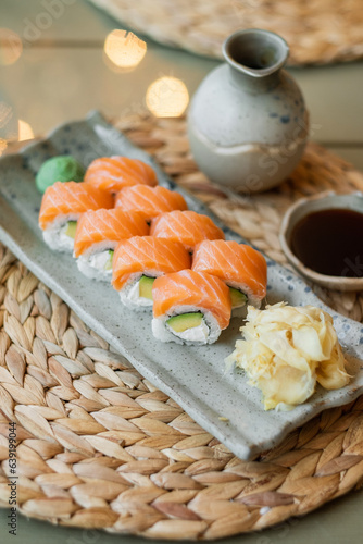 sushi with salmon menu