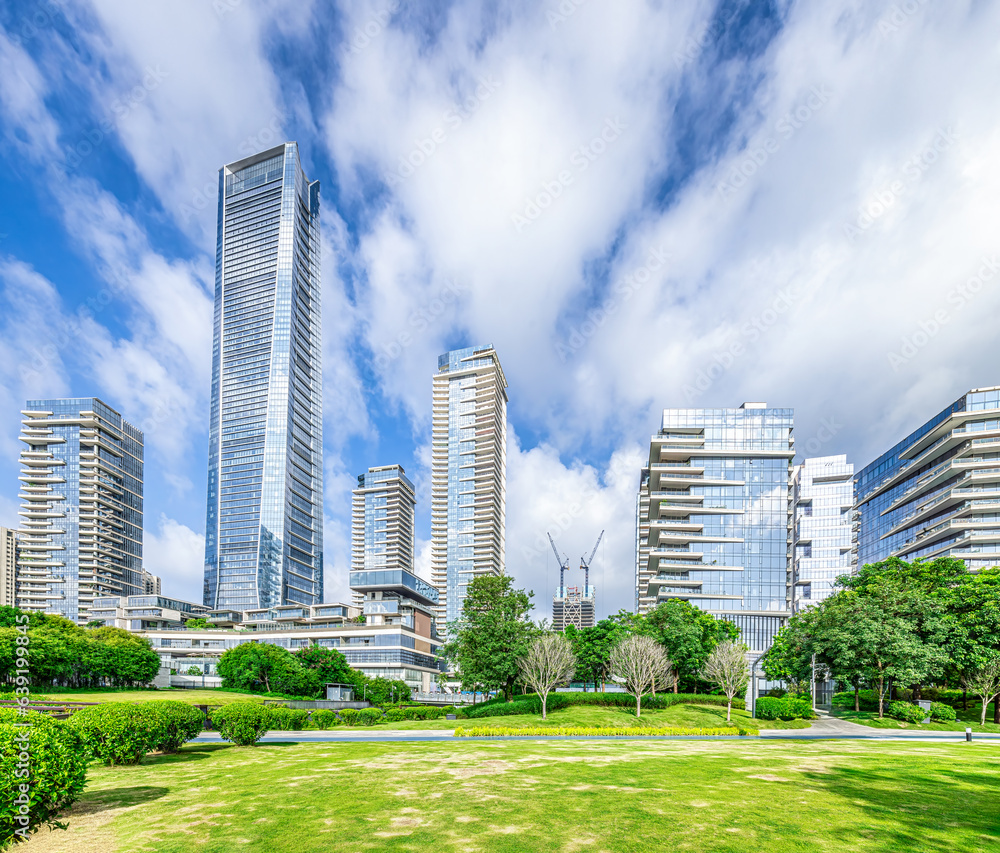 Fototapeta premium Urban downtown architecture and natural scenery in Shenzhen, China