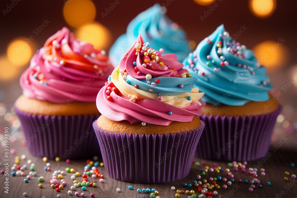 delicious colorful cupcakes