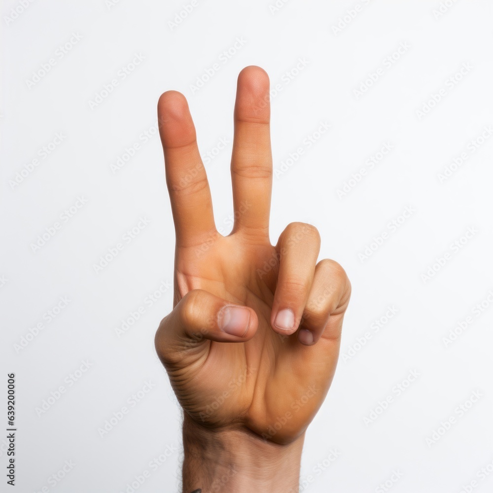 Someone making a peace sign with their hand Someone making a peace sign with their hand