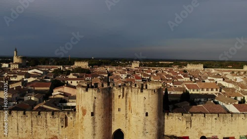 Aigues Mortes medieval walled city in Gard department of France. photo