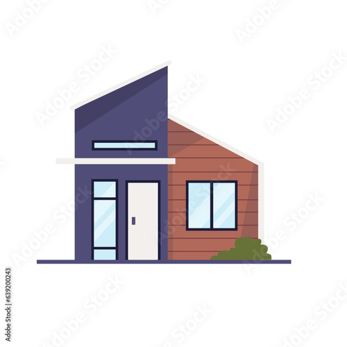 Minimalist modern home design, model house in flat illustration - Vector