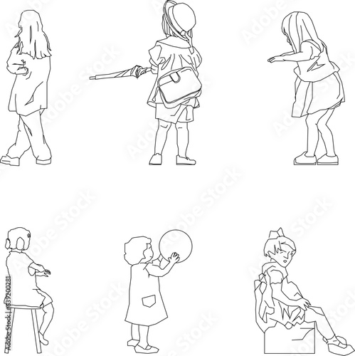 Vector sketch illustration of a cheerful expression of a little boy playing