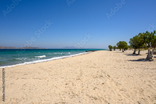 Fototapeta Naklejka Na Ścianę i Meble -  Marmari beach with fine white sand and turquoise water. The Greek island of Kos