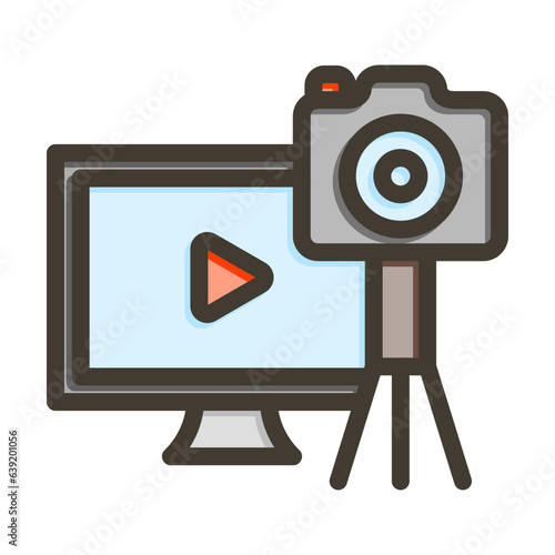 Video Blogger Vector Thick Line Filled Colors Icon Design Vector Thick Line Filled Colors Icon Design