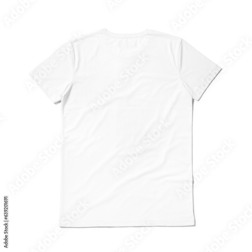 Close up view round neck t shirt isolated on white background.