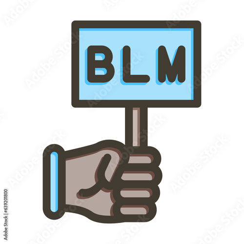 Black Lives Matter Vector Thick Line Filled Colors Icon Design Vector Thick Line Filled Colors Icon Design Vector Thick Line Filled Colors Icon Design