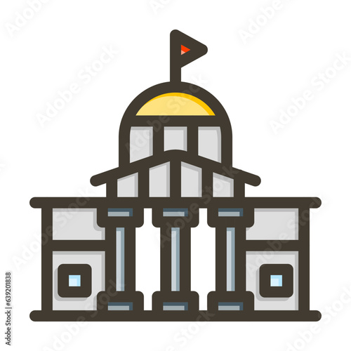 Congress Vector Thick Line Filled Colors Icon Design Vector Thick Line Filled Colors Icon Design Vector Thick Line Filled Colors Icon Design