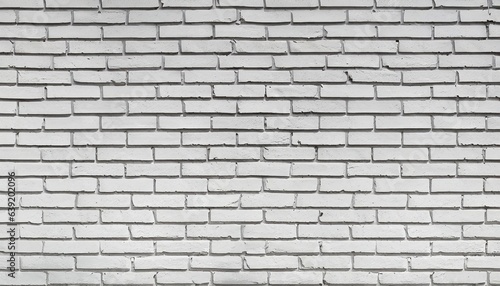 White painted old brick Wall panoramic background