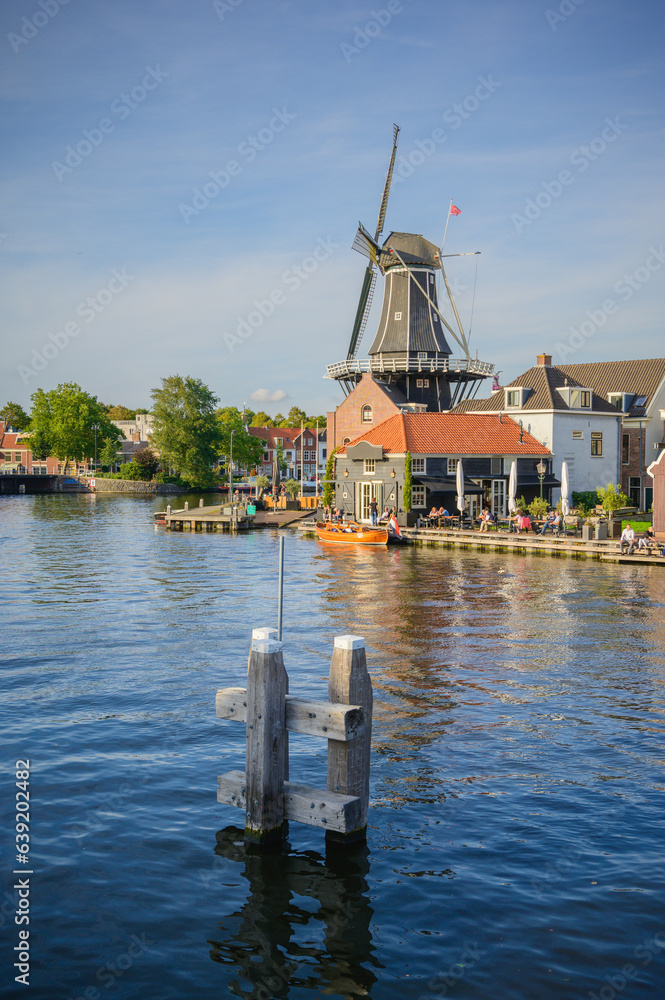 Harlem - Cityscape with Windmill De Adriaan on Spaarne river - Netherlands