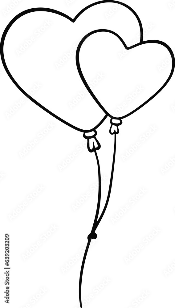 doodle balloon love