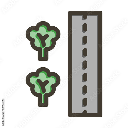 Roadside Vector Thick Line Filled Colors Icon Design Vector Thick Line Filled Colors Icon Design