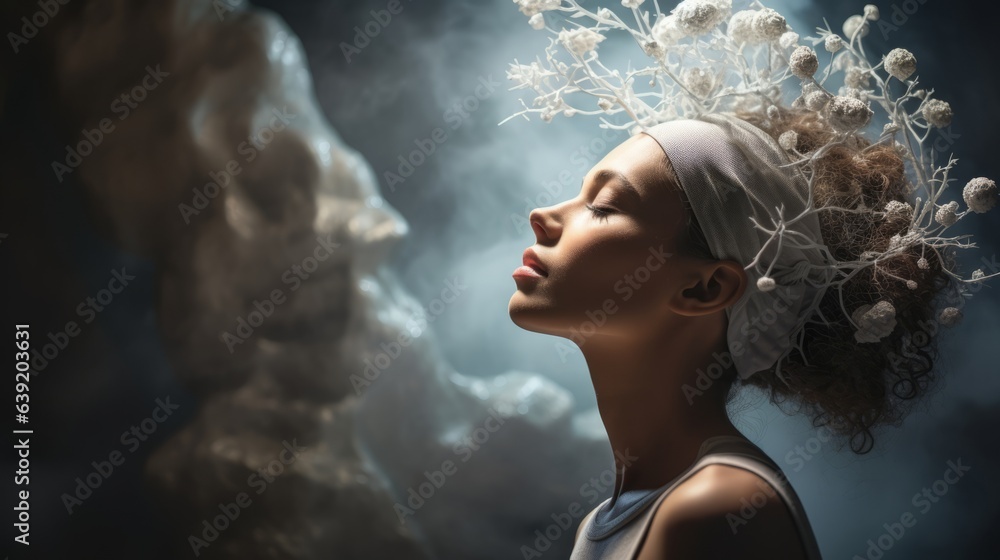 Profile of woman. Beautiful illustration picture. Generative AI Profile of woman. Beautiful illustration picture. Generative AI