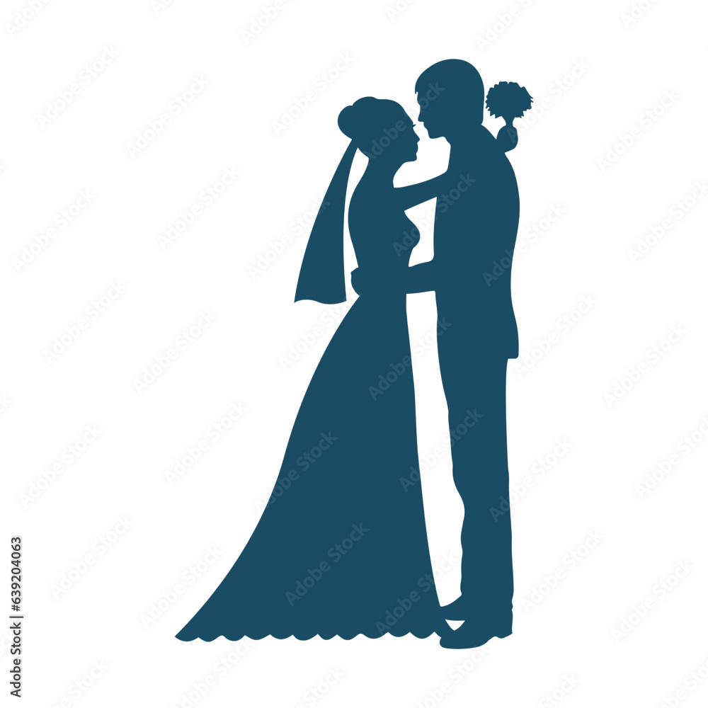 Bride and groom dancing svg cut file. Isolated vector illustration. Bride and groom dancing svg cut file. Isolated vector illustration.