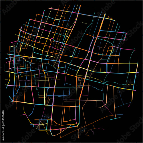 Colorful Map of Cixi, Zhejiang with all major and minor roads.
