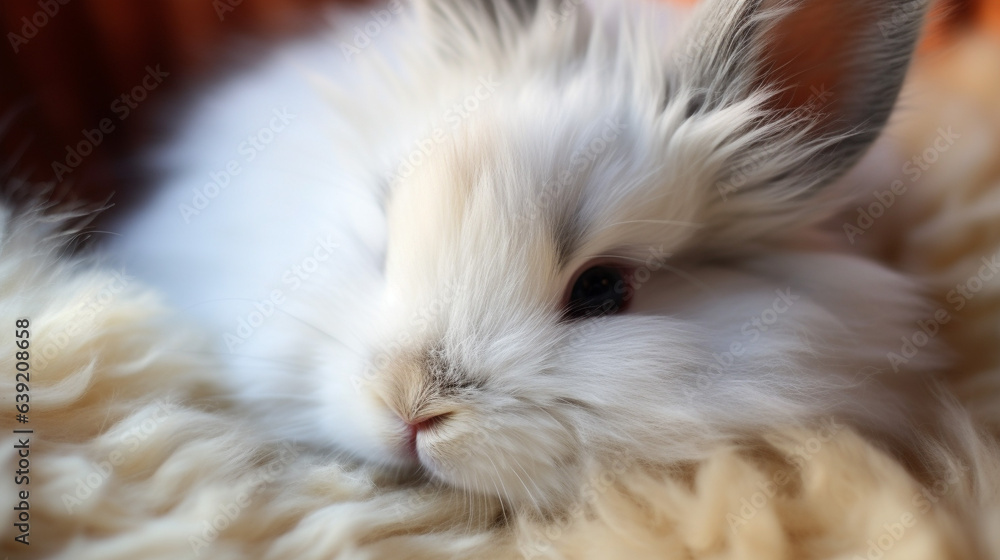 Obraz premium Enchanting Elegance: Fuzzy Bunny with Velvet Fur