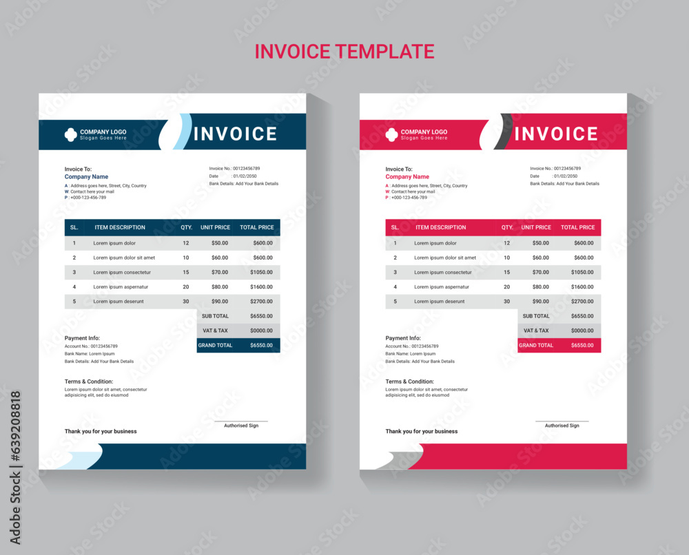 Vector clean invoice template, invoice design, Clean invoice vector template design, Corporate invoice design, Vector clean invoice template, invoice design, Clean invoice vector template design, Corporate invoice design,
