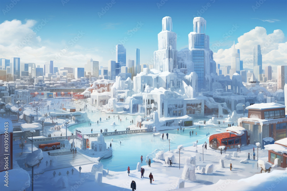 an advanced civilization in winter