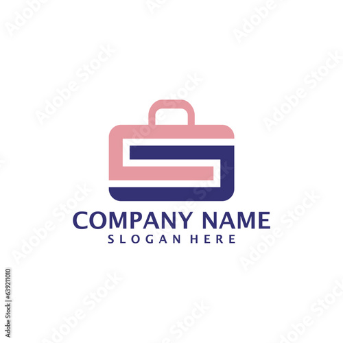 Letter S with Suitcase logo design vector. Initial S with Suitcase logo design template concept