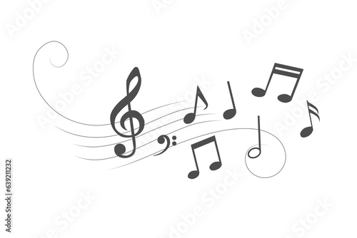Cuadro en lienzo Music note design element. Isolated vector illustration.
