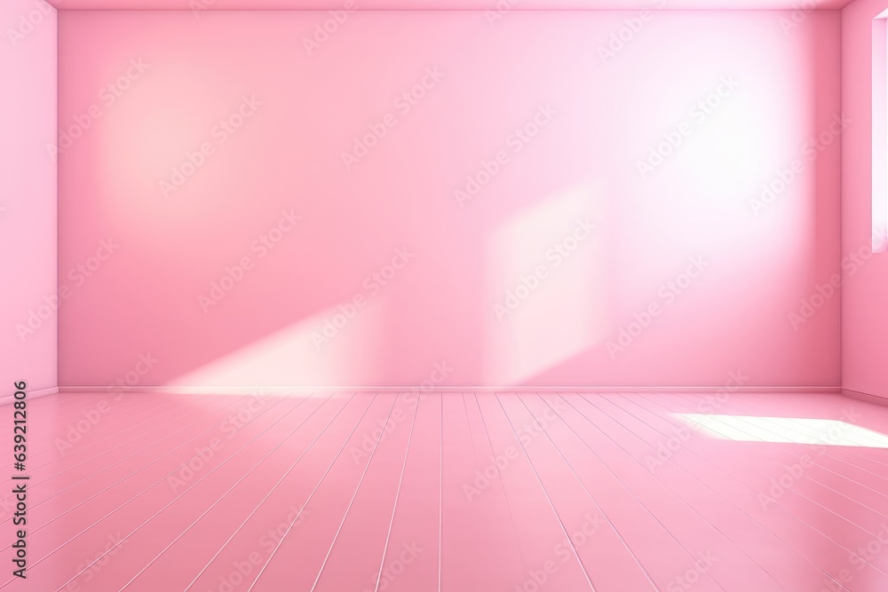 Empty pink and smooth floor with interesting light glare Background. interior advertising. Generative AI. Empty pink and smooth floor with interesting light glare Background. interior advertising. Generative AI.