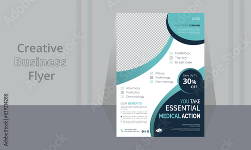 Modern Healthcare covers a template design for a report and medical brochure design, flyer, leaflets decoration, and presentation vector illustration