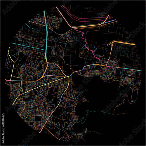 Colorful Map of Visakhapatnam, Andhra Pradesh with all major and minor roads.