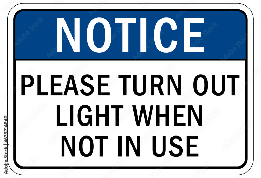 Light switch sign and labels