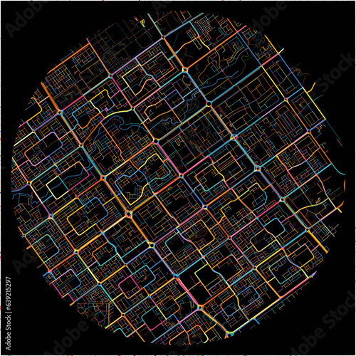 Colorful Map of Chandigarh, Chandigarh with all major and minor roads.