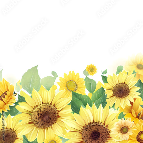 vibrant invitation card design with blossomed sunflower illustration