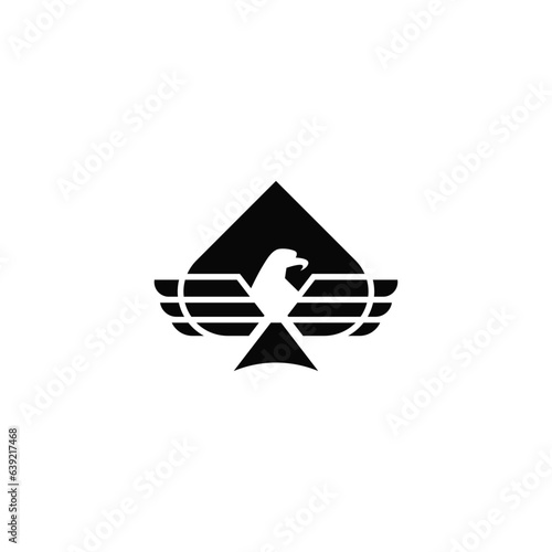Eagle and spades logo design concept.