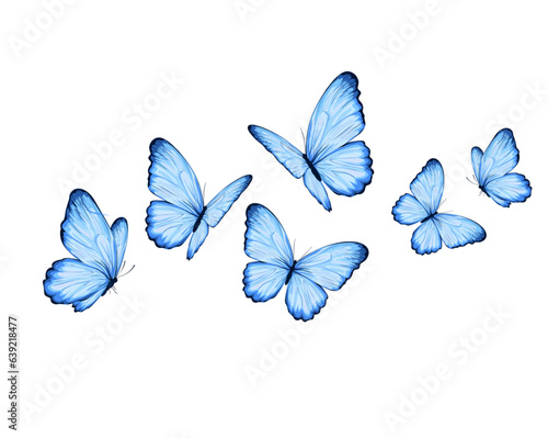 set of blue butterflies positive quote motivational etc fashion prints © ulucsevda