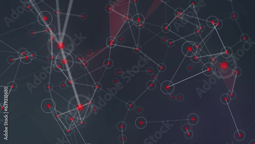 Dots and lines connecting web animation show a connection with grey and dark background