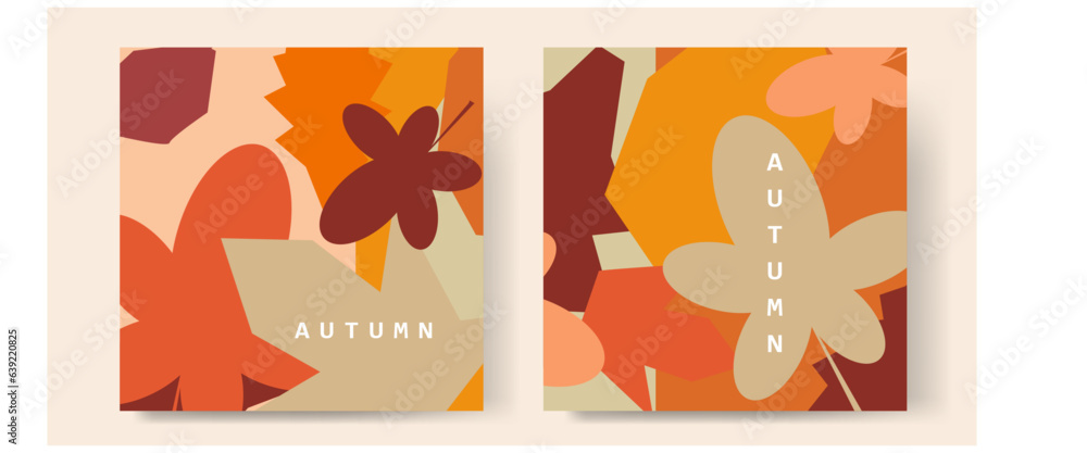 Set of abstract autumn backgrounds advertising, web, social media