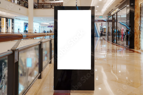Big Blank billboard with copy space for your text message or content in shopping mall...
