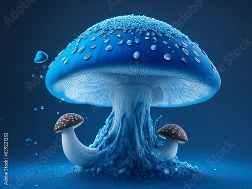 Beautiful blue mushroom