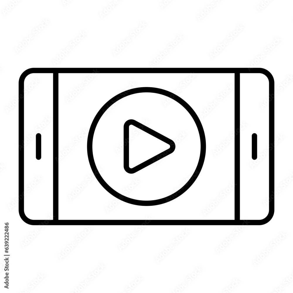 Video Learning Outline Icon Video Learning Outline Icon
