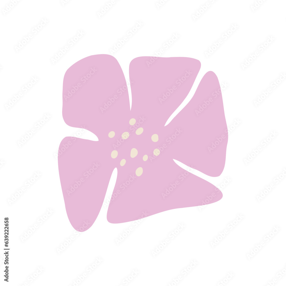 hand drawn flower in flat style. vector illustration