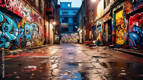 Graffiti-covered alley becomes an urban canvas of expression  © Halim Karya Art