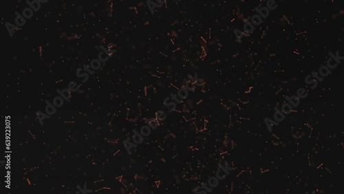 Animation video of medical small particles red cells with a black background.