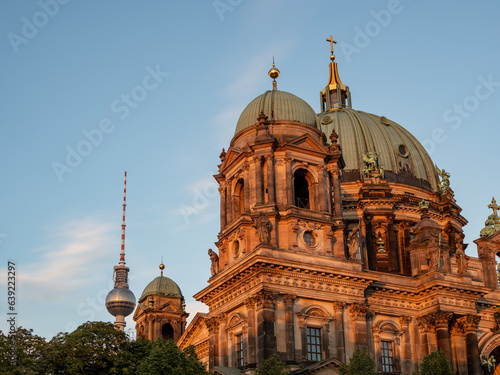 Canvas Print Berlin Cathedral close up. Berlin Cathedral against the sky.